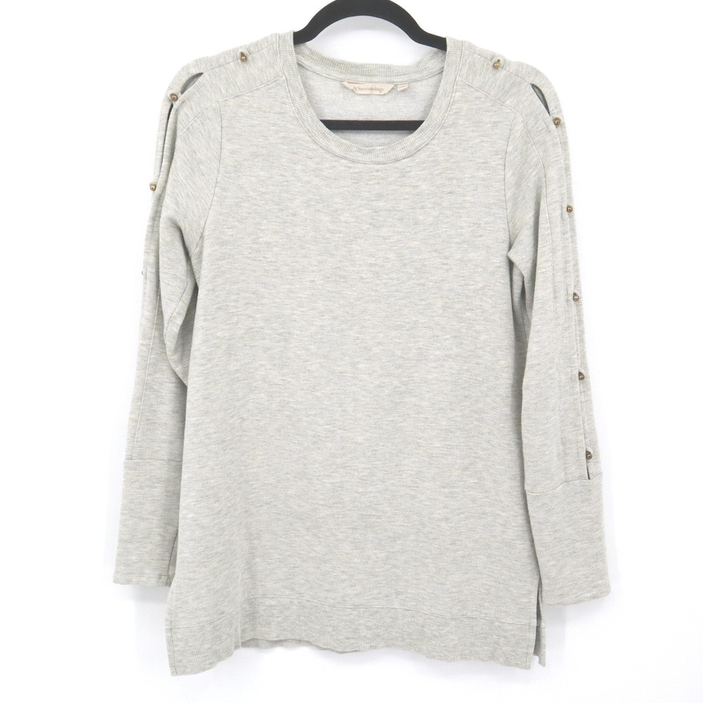 Soft Surroundings‎ Sweater Womens XS Gray Oversized Slouchy Boho Comfy Weekend